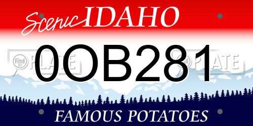 0OB281 Idaho License Plate
