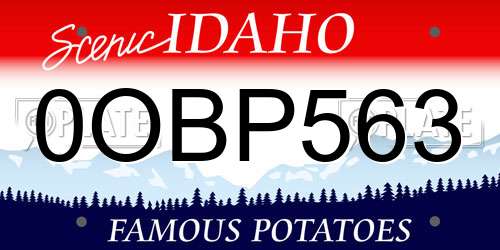 0OBP563 Idaho License Plate