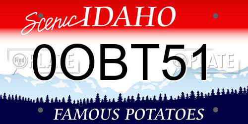 0OBT51 Idaho License Plate