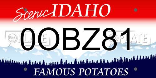 0OBZ81 Idaho License Plate