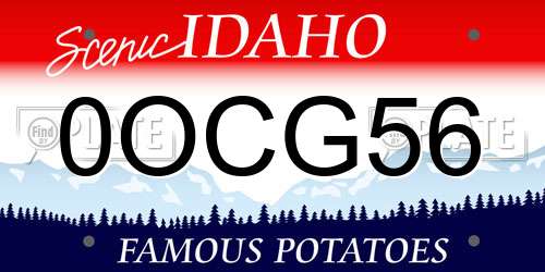 0OCG56 Idaho License Plate