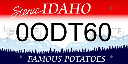 0ODT60 Idaho License Plate