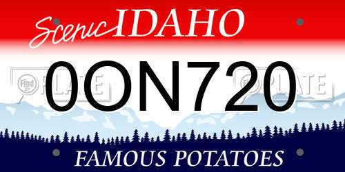 0ON720 Idaho License Plate