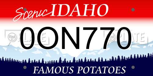 0ON770 Idaho License Plate