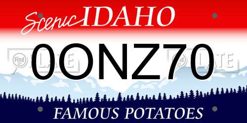 0ONZ70 Idaho License Plate