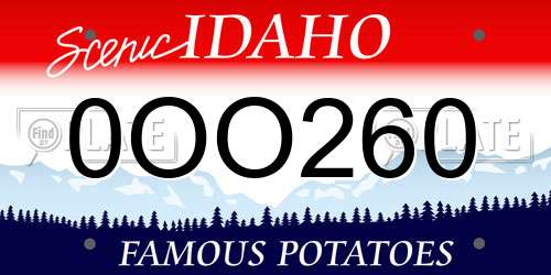 0OO260 Idaho License Plate