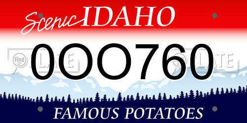 0OO760 Idaho License Plate
