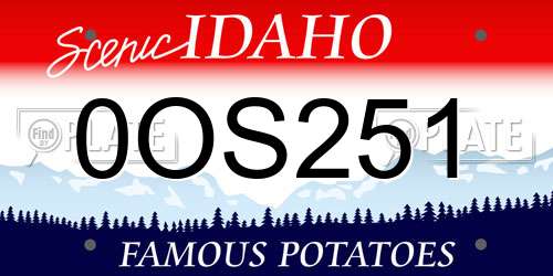 0OS251 Idaho License Plate