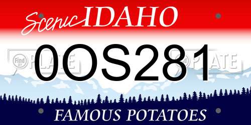 0OS281 Idaho License Plate