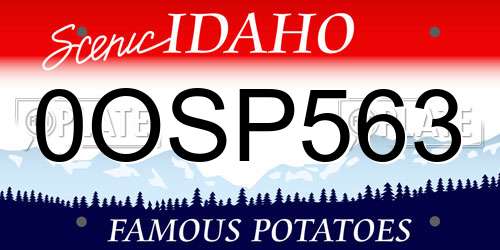 0OSP563 Idaho License Plate