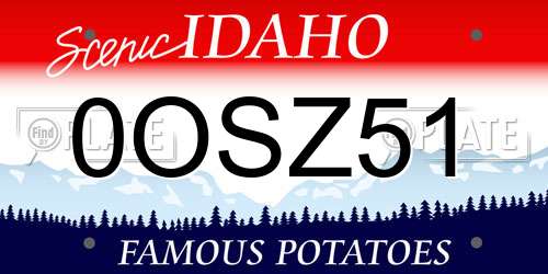 0OSZ51 Idaho License Plate