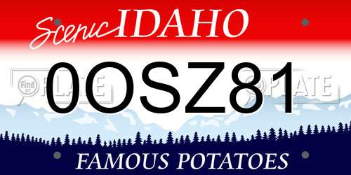 0OSZ81 Idaho License Plate
