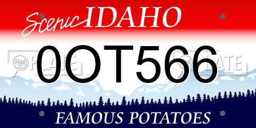 0OT566 Idaho License Plate