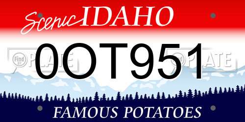 0OT951 Idaho License Plate
