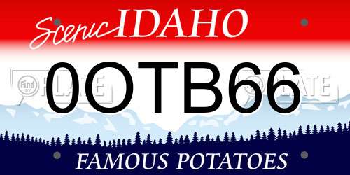 0OTB66 Idaho License Plate