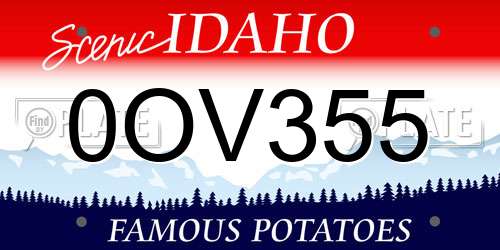 0OV355 Idaho License Plate
