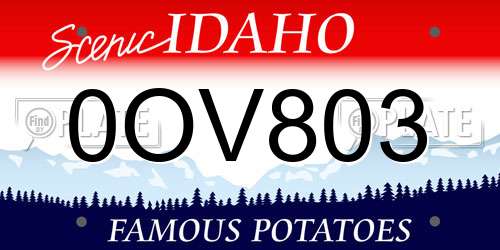 0OV803 Idaho License Plate