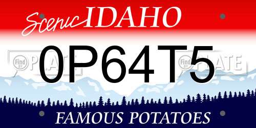0P64T5 Idaho License Plate