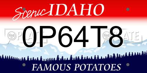 0P64T8 Idaho License Plate