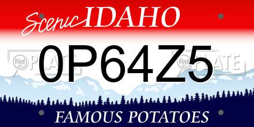 0P64Z5 Idaho License Plate