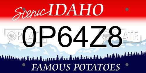 0P64Z8 Idaho License Plate