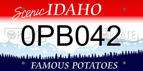 0PB042 Idaho License Plate