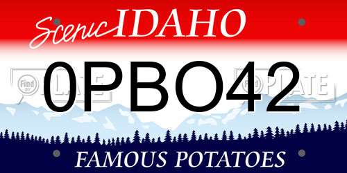 0PBO42 Idaho License Plate