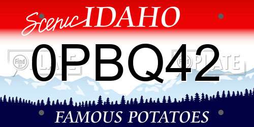 0PBQ42 Idaho License Plate