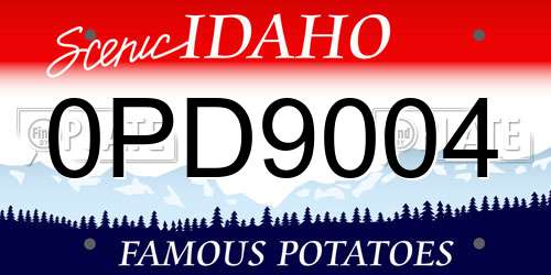 0PD9004 Idaho License Plate