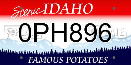0PH896 Idaho License Plate