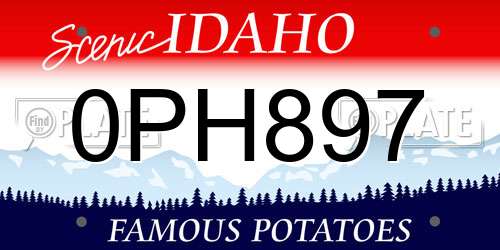0PH897 Idaho License Plate