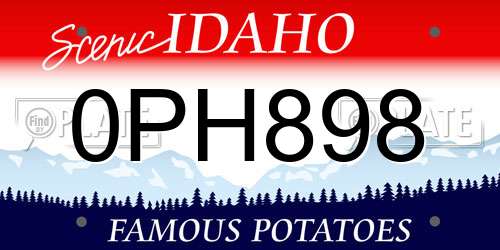0PH898 Idaho License Plate