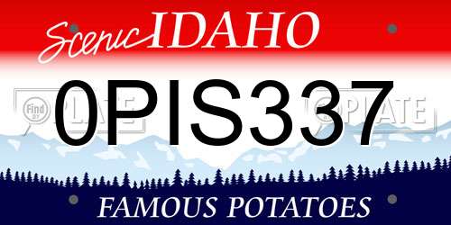 0PIS337 Idaho License Plate
