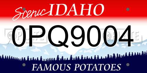 0PQ9004 Idaho License Plate