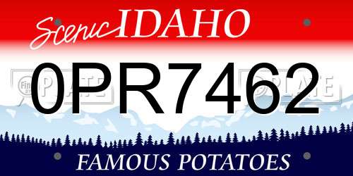 0PR7462 Idaho License Plate