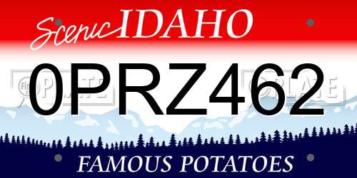 0PRZ462 Idaho License Plate