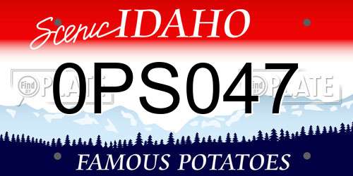 0PS047 Idaho License Plate