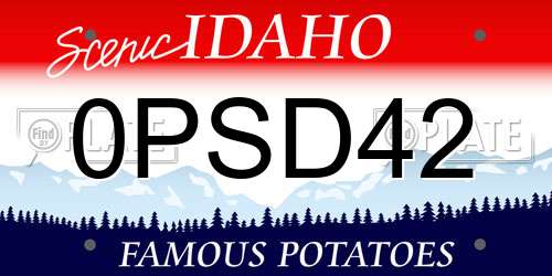 0PSD42 Idaho License Plate