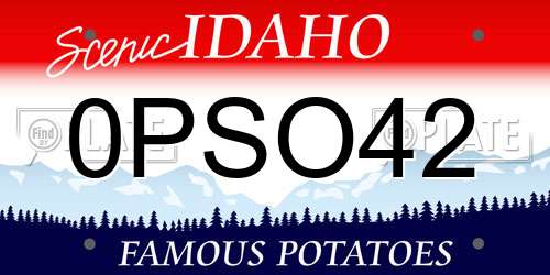 0PSO42 Idaho License Plate