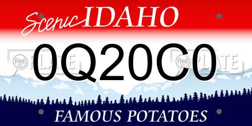 0Q20C0 Idaho License Plate