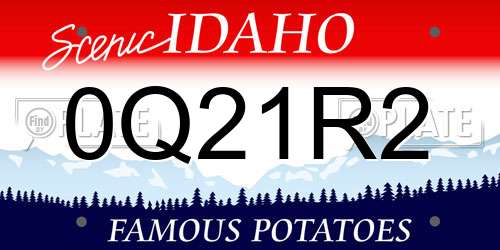 0Q21R2 Idaho License Plate