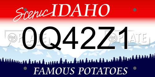 0Q42Z1 Idaho License Plate