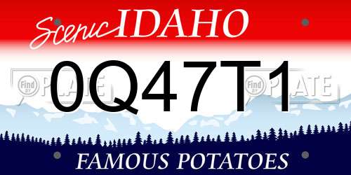 0Q47T1 Idaho License Plate