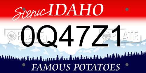 0Q47Z1 Idaho License Plate