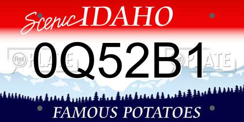 0Q52B1 Idaho License Plate