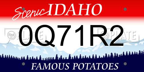 0Q71R2 Idaho License Plate