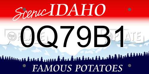 0Q79B1 Idaho License Plate