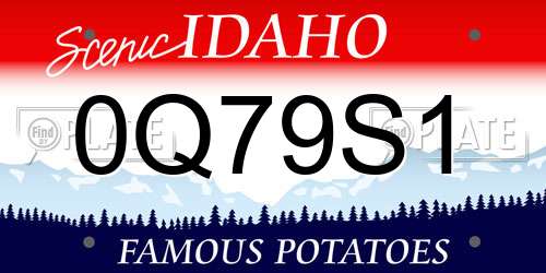 0Q79S1 Idaho License Plate