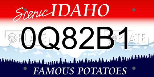 0Q82B1 Idaho License Plate
