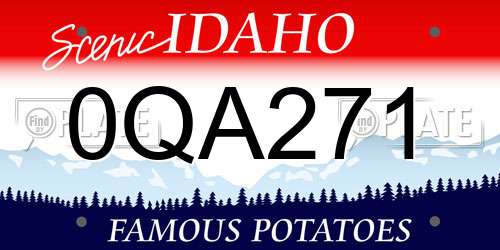 0QA271 Idaho License Plate